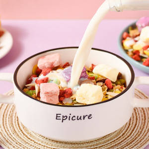 Vente directe usine OEM/ODM : Yaourt aux fruits, fraises lyophilisées, céréales, flocons d'avoine cuites, 500g en conserve. Recherche d'agents. - Product Image 3