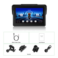 Podofo Écran portable 7 pouces pour moto avec CarPlay, double caméra, étanche IP67, CarPlay sans fil, Android Auto, navigation GPS moto
