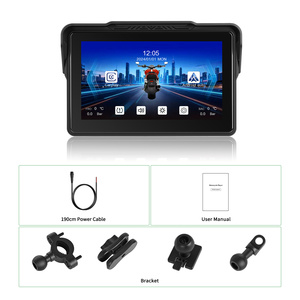 หน้าจอพกพา Podofo ขนาด 7 นิ้ว สำหรับมอเตอร์ไซค์ รองรับ Carplay กล้องคู่ กันน้ำ IP67 เชื่อมต่อไร้สาย CarPlay และ Android Auto พร้อมระบบนำทาง GPS สำหรับมอเตอร์ไซค์ - Product Image 6