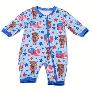 Combinaison personnalisée unisexe FB-4, livraison en 3-7 jours, avec impression, longue, à enrouler autour des pieds, fermeture éclair, pour bébé, en polyester/coton tricoté - Product Image 5