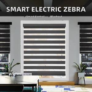 Persianas Verticales Zebra Dobles Eléctricas de Diseño Moderno con Control Remoto Inteligente Integrado, Tela Opaca, Sin Cables de Plástico - Product Image 2