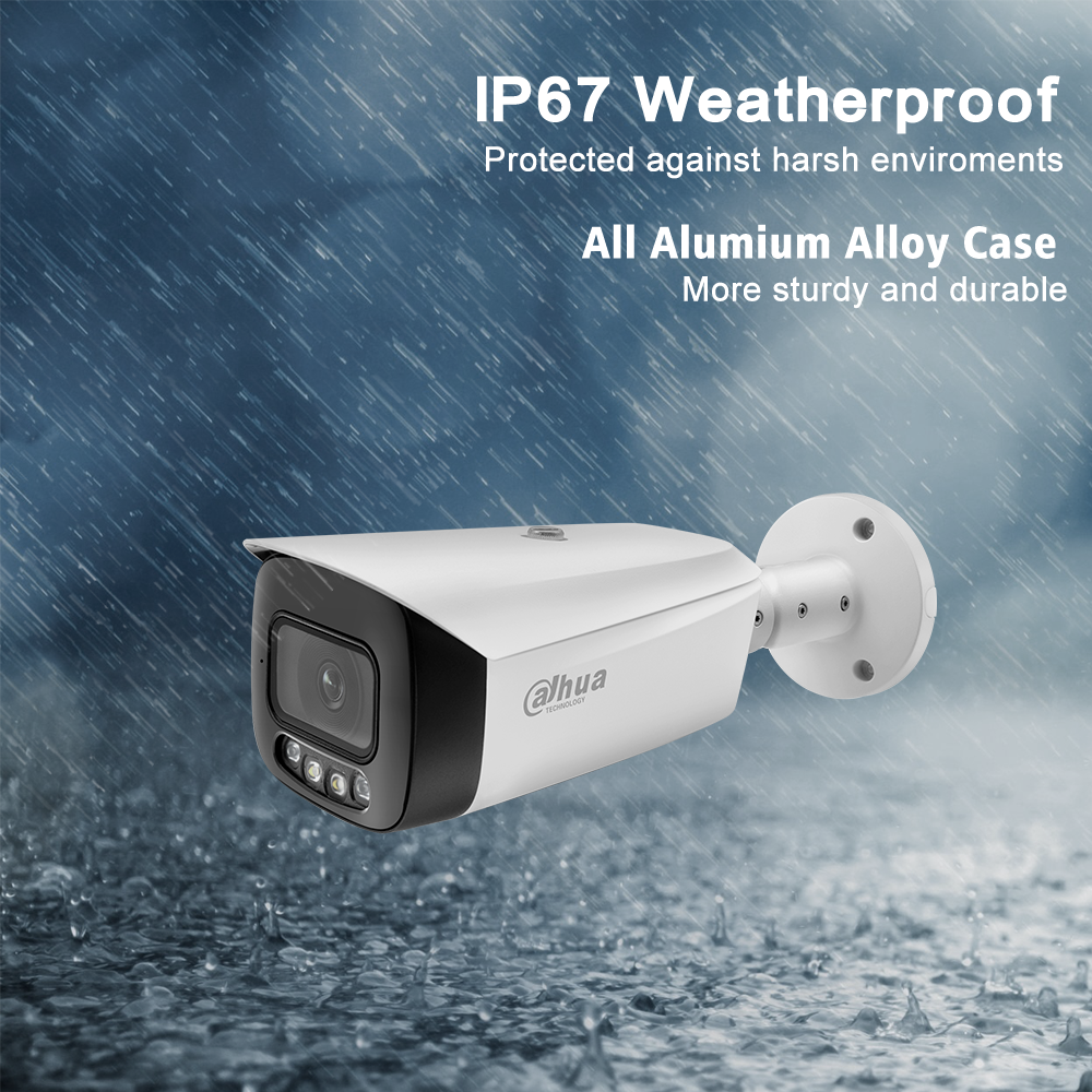 dahua 8MP 4K IP Camera IPC-HFW3849T1-AS-PV 24 Hours Full-color Active Deterrence Fixed-focal Bullet WizSense Network camera