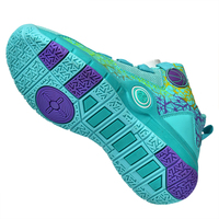 Çocuk basketbol ayakkabıları yüksek üst düğme çocuğun Sneakers küçük çocuk büyük çocuk streç kumaş örgü orta üst spor çizmeler sonbahar