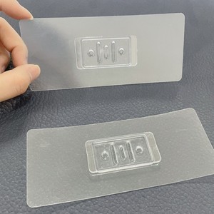 Crochets adhésifs transparents à simple crochet 50mmx38mmx58mm en PVC pour rangement mural, porte-brosses à dents de cuisine - Product Image 1
