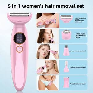 OEM/ODM Rasoir Corporel Portable 5-en-1 Utilisation Humide/Sèche Écran LED Autonomie 90 min Étanche IPX7 Soins Domestiques <span class=keywords><strong>Femme</strong></span> - Product Image 3