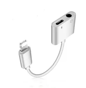 Adaptador de Audio para auriculares 2 en 1 para IOS a 3,5mm para iPhone 7 8X11 12 13 14 Aux Dual Jack Splitter con micrófono