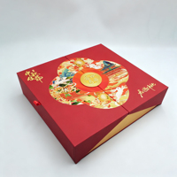 Boîte d'emballage cadeau en papier de luxe personnalisée à double porte avec fermeture magnétique pour gâteaux de lune biscuits bonbons noix collations ou vin avec inserts