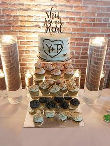 Support à gâteau carré moderne en acrylique à 5 niveaux, finition polonaise de 3 à 4mm d'épaisseur pour les fêtes d'anniversaire et les vacances - Product Image 6