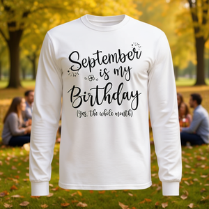 Camiseta de Manga Larga para Celebrar tu Cumpleaños en Septiembre, para Promociones del Mes - Product Image 3