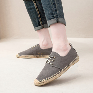 <span class=keywords><strong>Espadrillas</strong></span> da <span class=keywords><strong>uomo</strong></span> grigie piatte con tomaia in tela e lacci coordinati, suola in iuta intrecciata, calzature estive comode - Product Image 4