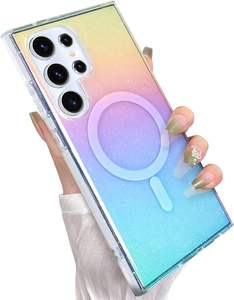 Per Samsung Galaxy S25 Ultra Case chiara estetica iridescente arcobaleno per S23 S24 Ultra FE copertura del telefono magnetico gradiente colori - Product Image 1