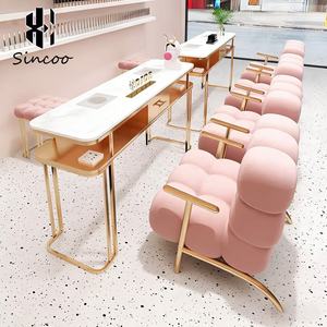 Light Luxury Custom Metal Professional Two-seater <b>Nail</b> Chair Modern Fashion Salon Manicure Table <b>Nail</b> Artist <b>Desk</b> Workshop - Product Image 3