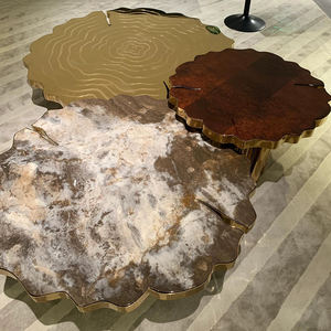 Tavolo da caffè in acciaio inossidabile alto-basso combinazione per mobili per la casa - Product Image 6