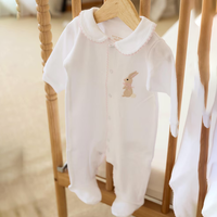 Ensemble de sortie de maternité pour bébé fille avec monogramme, 100 % coton Pima, 4 pièces, cadeau de naissance