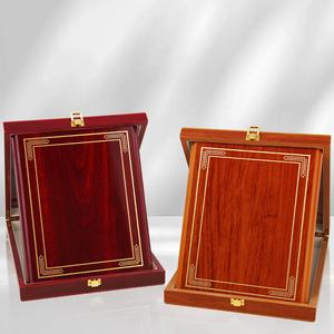Plaque en bois de livraison rapide Plaque vierge Plaque de certificat en bois rectangulaire évidée sur le dos pour afficher le certificat - Product Image 1