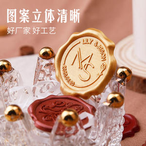 Etiquetas de Cera para Sellar con Logotipo Personalizado, Pegatinas para Sellar Sobres de 3x3, Invitaciones de Boda, Decoraciones para Vino - Product Image 1