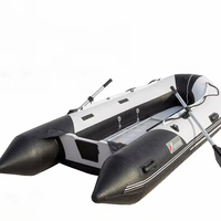 Bateau pneumatique pliable de 10 pieds avec accessoires complets, y compris pompe, sac et kit de réparation, adapté à 5 personnes.