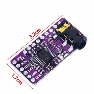 Module décodeur audio DAC PCM5102 I2S, 112 dB SNR, 32 bits, 384 kHz, <span class=keywords><strong>convertisseur</strong></span> <span class=keywords><strong>numérique</strong></span>-<span class=keywords><strong>analogique</strong></span> stéréo pour <span class=keywords><strong>Raspberry</strong></span> Pi ESP32 Arduino - Product Image 1