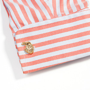 メンズカフスボタンギフトセット　売れ筋高級ゴールドブロンズメンズシャツカフスボタン　ブラックダイヤモンドイーグルヘッドデザイン - Product Image 4