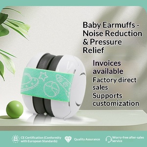 HBC <strong>White</strong> Green Baby Ear Defenders Adjustable Infant Noise Cancelling <strong>Earmuffs</strong> CE Baby Hearing Protection <strong>Earmuffs</strong> - Product Image 2