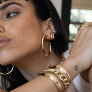 20mm 30mm 45mm 60mm 925 <strong>Silver</strong> Pin Chunky Tube <strong>Hoop</strong> Earring 2024 New Arrive European Women Classic Trendy <strong>Small</strong> Medium Big <strong>Hoop</strong> - Product Image 3
