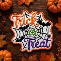 Nouveauté : Patchs brodés thermocollants pour tissu, motif Halloween 'Trick or Treat', accessoires personnalisés