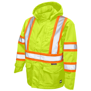 Chaqueta de Seguridad Impermeable Reflectante de Alta Visibilidad para Hombre, Color Naranja, Chaqueta de Lluvia de Invierno, para Senderismo, Trabajo al Aire Libre, Diseño Moderno y Simple, Talla XL - Product Image 4
