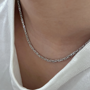 Collana a Catena Marinara in Argento Sterling 925, Gioielleria di Moda all'Ingrosso, Catena Spessa 7mm per Uomo e Donna - Product Image 4