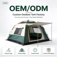 Tente de camping portable extérieure à ouverture rapide automatique, imperméable, double couche Oxford, personnalisée, pour quatre saisons, une chambre