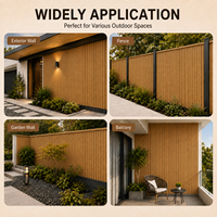 MORLENX Panneau de lames d'extérieur moderne en WPC, aspect bois de cèdre, étanche, pour écran d'intimité de pergola, clôture et mur extérieur