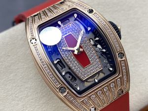 Montre squelette mécanique de luxe pour femme, qualité supérieure, mouvement ZF factory CRMA2, RM07, or rose, diamants, cadran rouge. - Product Image 2