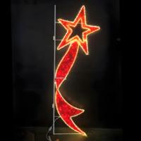 LED Weihnachtsmotiv Mastmontierte Beleuchtung für Außenbereich IP65-Zertifiziert 2D Sternform Dekoration für Straßen, Plätze, Parks und Feiertagsdekoration