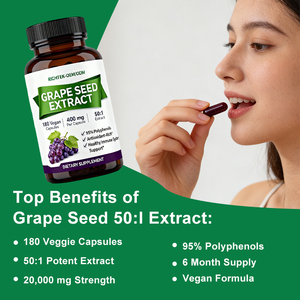 Extracto de semilla de uva de etiqueta privada 500mg Suplemento de antioxidantes naturales Cápsula de semilla de uva que mejora la inmunidad - Product Image 4