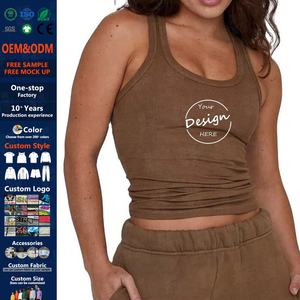 Canotta da Donna di Alta Qualità, Casual, Sportiva, di Lusso, 95% <span class=keywords><strong>Cotone</strong></span> 5% Spandex, Rosa con Ricamo Personalizzato, Costine - Product Image 1