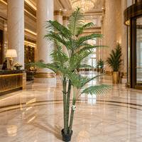 Künstliche Areca-Palme Tropische Palme für Zuhause Büro Hotel Café Villa Balkon Terrasse Garten Veranda Hochzeit Fensterdekoration