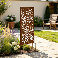 Panneau de clôture de jardin en métal résistant aux intempéries, effet rouillé, pour patio extérieur, cour arrière, ornement artistique
