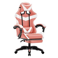 Chaise de jeu ergonomique de luxe à dossier haut avec repose-pieds, design moderne en cuir, chaise pivotante pour bureau à domicile avec base à 5 étoiles