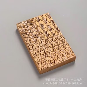 Wooden <b>Confectionery</b> Mold Engraved Flower Pattern For Tea Cake Making Custom Size Eco Friendly Packaging Tool - Product Image 5