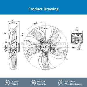 Ventilateurs axiaux électriques ebmpapst A6D800-AD01-01 800 mm 137 W 400 V AC, ventilateurs de climatisation, ventilateurs de refroidissement axiaux - Product Image 4