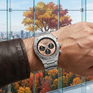 Reloj de Pulsera Cronógrafo de Cuarzo de Acero Inoxidable Personalizado OEM con Logotipo para Hombre, con Esfera de 40 mm de Diámetro y Correa de 20 mm, para Moda y Negocios - Product Image 3