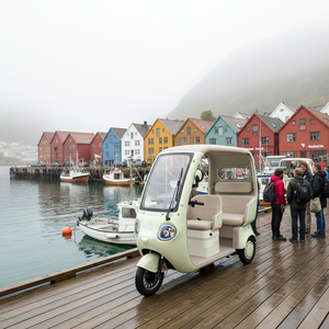 Tricycle électrique ouvert à trois roues Holladay 600W 72V, tricycle électrique de loisirs miniature à trois roues pour le transport de marchandises et de passagers - Product Image 4