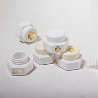 Pot de colle à ongles hexagonal unique en plastique 2g 5g 15g 30g, récipient pour gel UV, pot de gel de construction avec étiquette personnalisée
