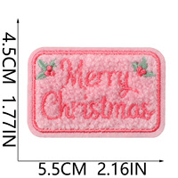 Écussons en chenille personnalisés pour Noël, vente en gros, prêts à être expédiés, badges brodés Père Noël, bonhomme de neige, renne pour vêtements de fêtes
