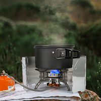 Réchaud à gaz manuel portable et léger en acier inoxydable avec allumage, idéal pour les voyages, les pique-niques, les situations d'urgence et les kits de survie en cas de catastrophe, pliable