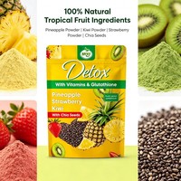 Complément Alimentaire en Poudre Détox aux Fruits et Légumes NUXY pour le Commerce International - Kiwi, Ananas, Fraise, Graines de Chia - Sachet Riche en Nutriments