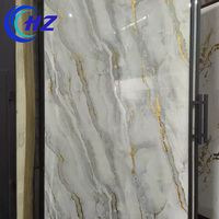 Panneau mural en PVC marbré brillant UV de luxe moderne pour intérieur commercial
