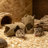Tempat Persembunyian Hamster Alami Rumah Hamster Terowongan Hewan Kecil Tempat Berlindung Rumah Kayu untuk Guinea Pig Gerbil Tikus