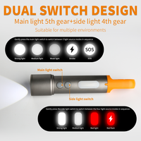 Lampe torche LED COB rechargeable par USB, étanche, à zoom, haute puissance 10W, en alliage d'aluminium, vert rouge bleu, conforme ROHS, très vendue