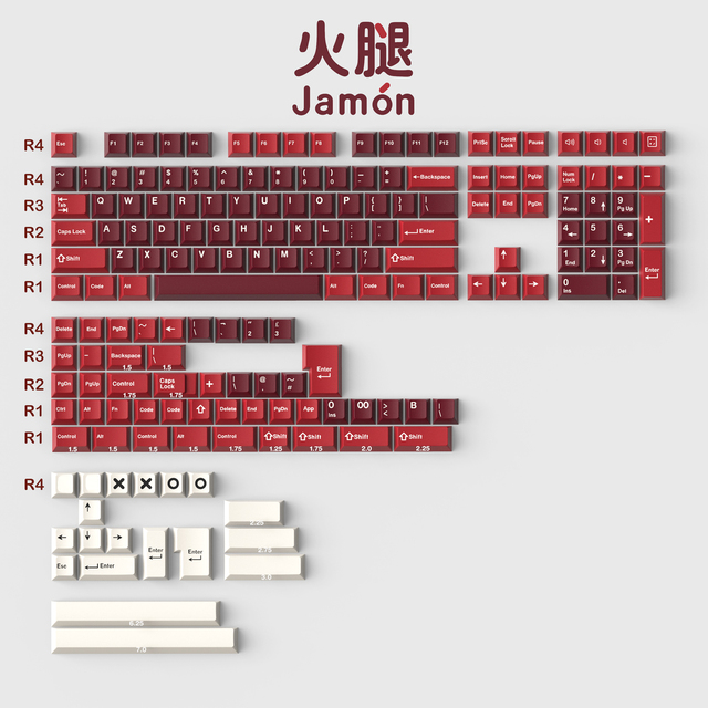 Red/White Double Shot Keycaps PBT Custom Keyboard Keycaps Full Set XDA/Cherry Profile Keycaps for 80% Mechanical Keyboard