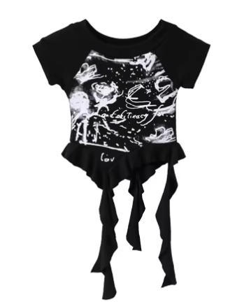 457 ruban noir manches courtes